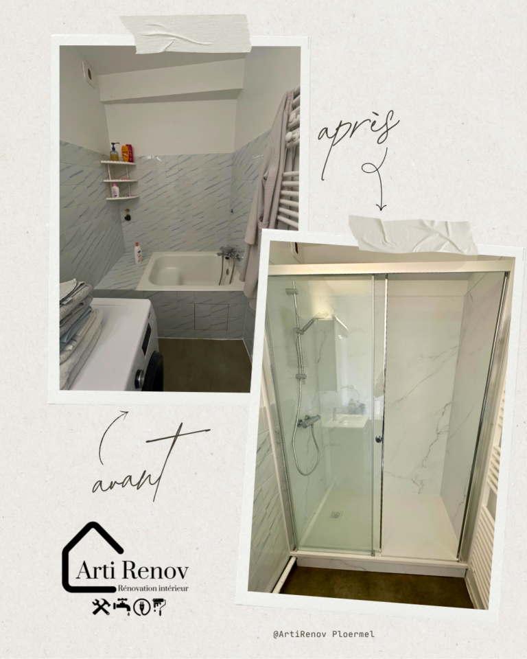renovation baignoire sdb ploermel par receveur douche